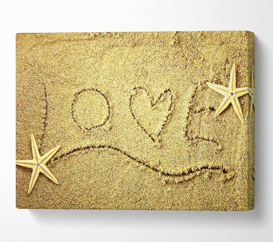 Love Message In The Sand Canvas Wall Art