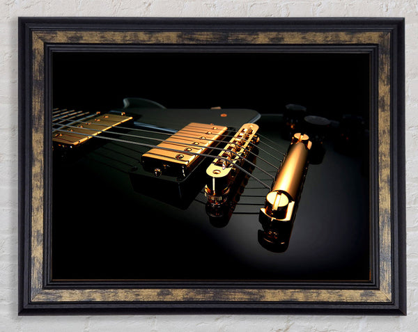 Black Guitar Framed Print