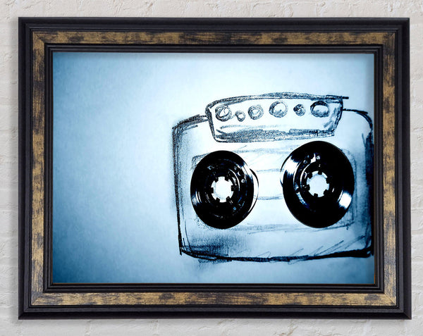 Cassette Tape Drawing Framed Print