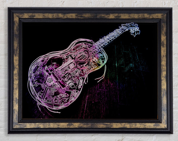 Guitar Graffiti Framed Print