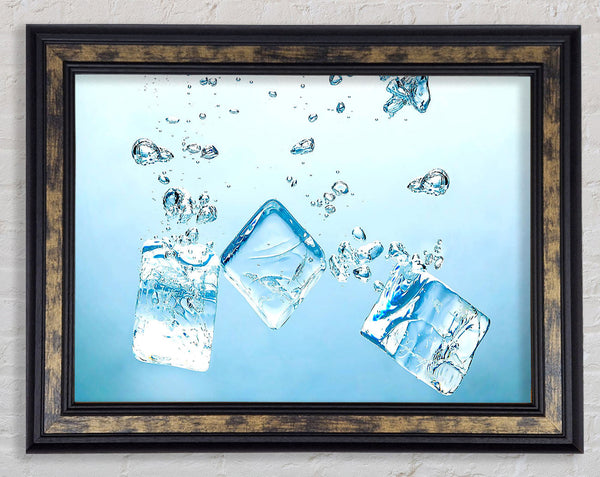 Ice Cubes Bubbles Framed Print