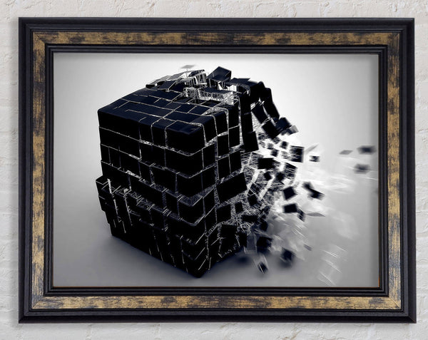 Exploding Cube Framed Print