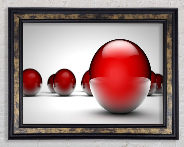 Shiny Red Balls Field Framed Print