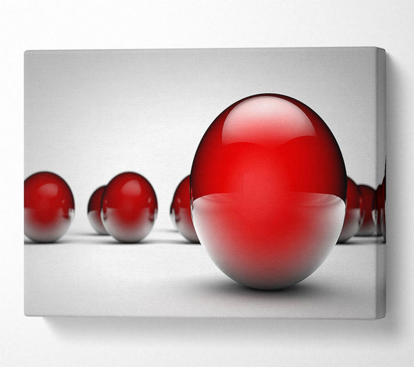 Shiny Red Balls Field Canvas Wall Art