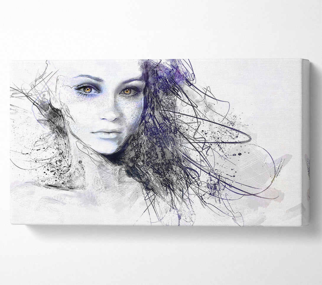  A Canvas Print of Urban Girl Drawing Canvas Wall Art