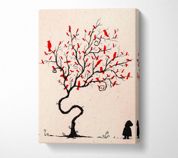 Red Birds Canvas Wall Art