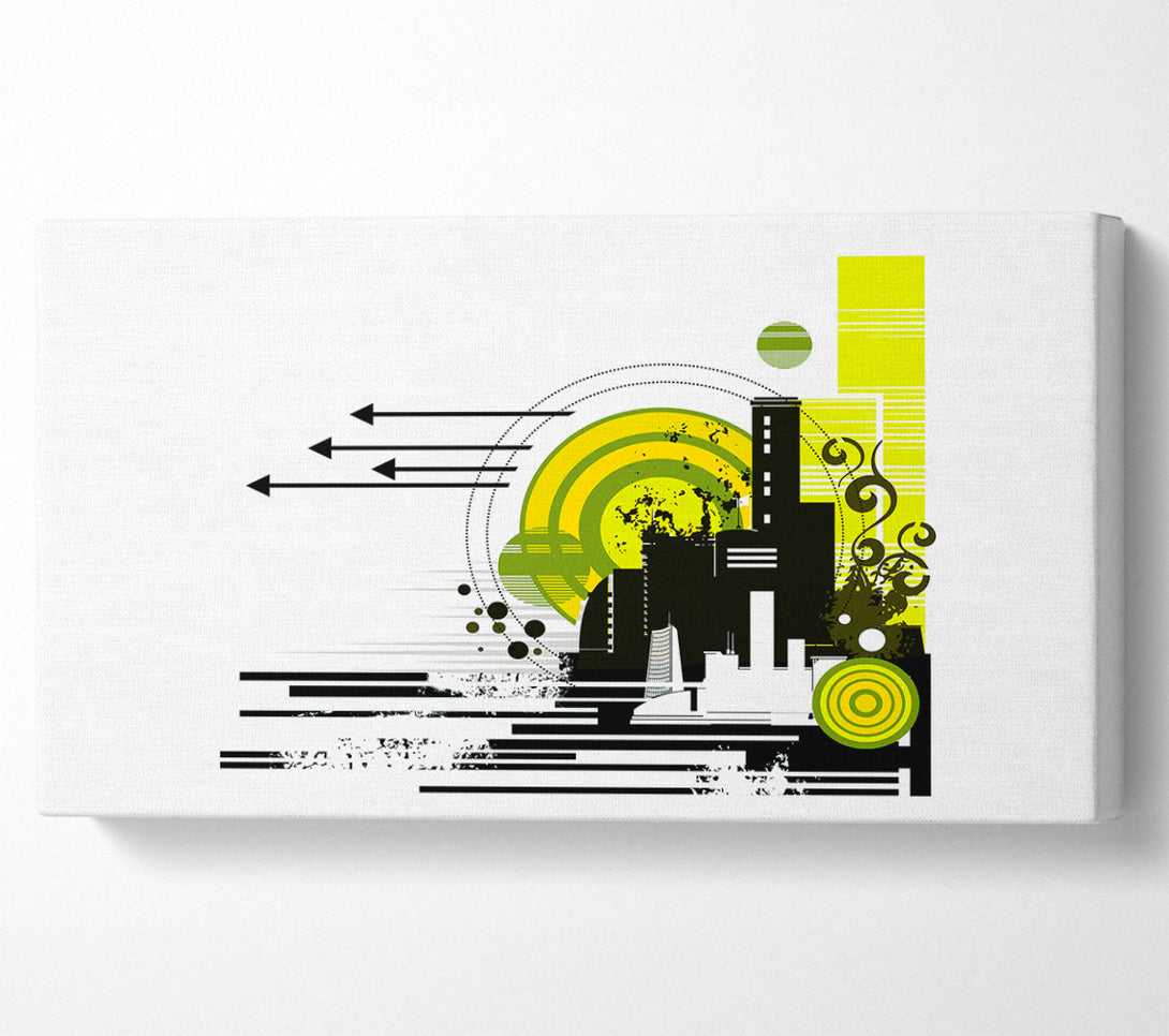  A Canvas Print of Contemporary City Sun White Canvas Art