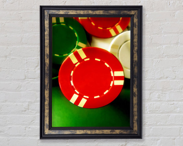 Poker Chips Framed Print