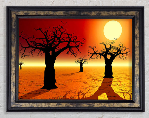 Surreal Desert Trees Framed Print