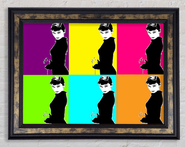 Audrey Hepburn Pop Art Framed Print