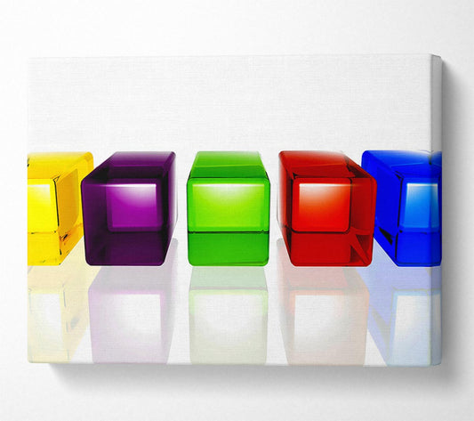 Rainbow Cubes Canvas Wall Art