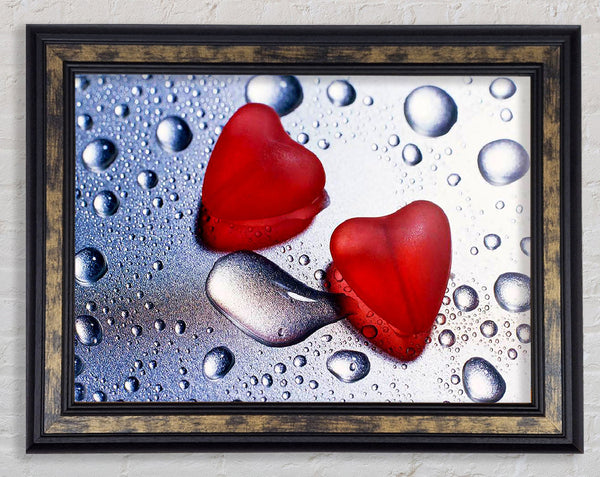 Red Love Hearts Framed Print