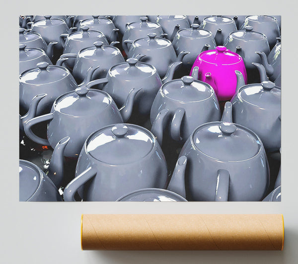 The Odd One Out Pink Teapot Poster