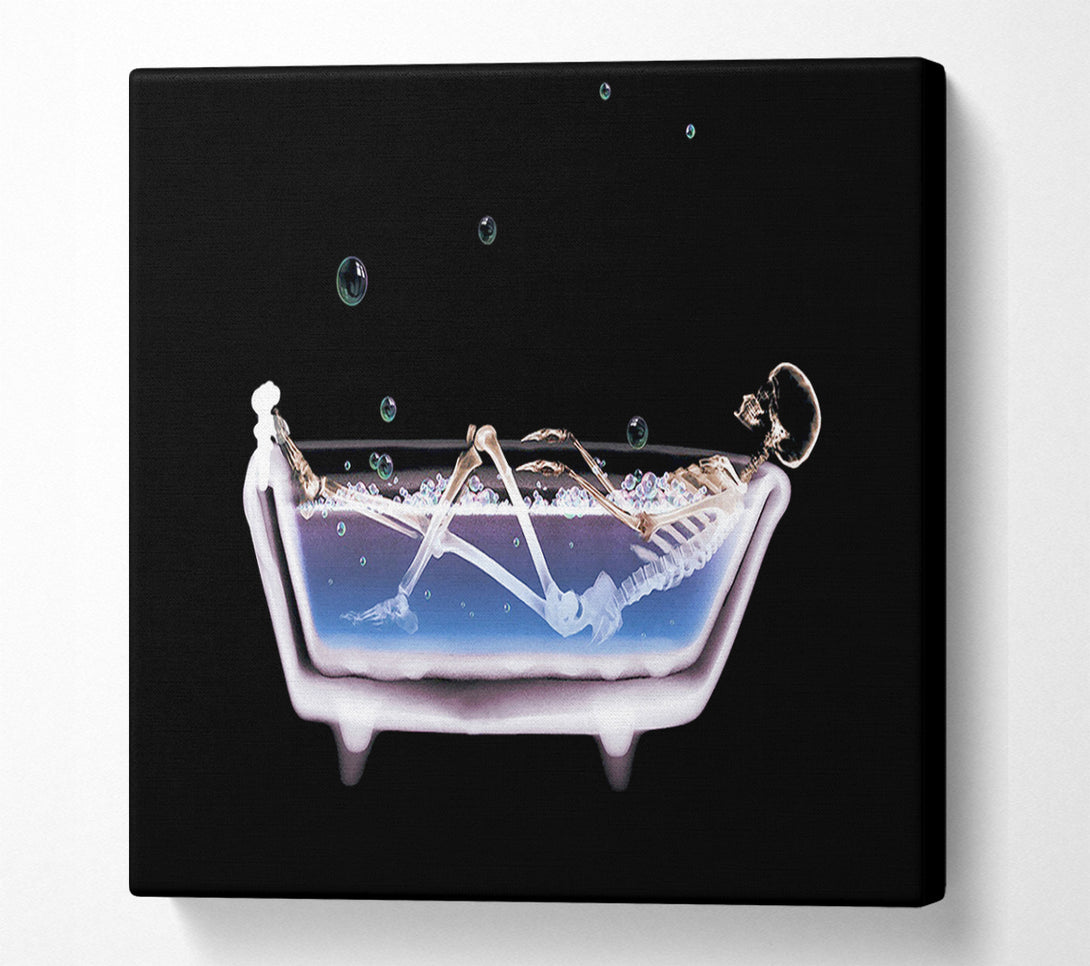  A Canvas Print of Bubble Bath Skeleton Canvas Art