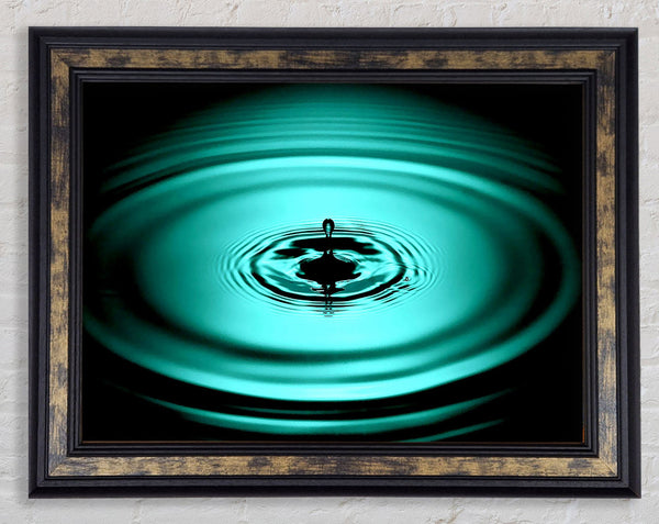 Green Water Droplet Framed Print