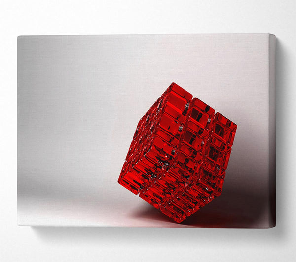 Red Jelly Cube Canvas Wall Art