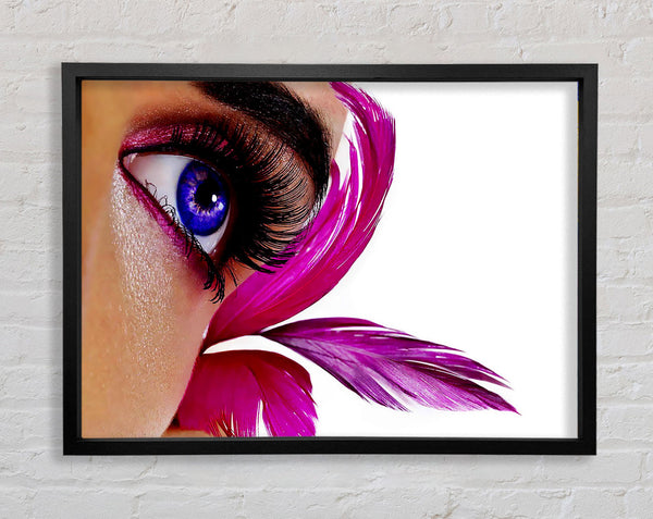 Atemberaubendes rosa gefiedertes Auge