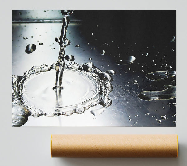 Metal Water Splash Giclee Print