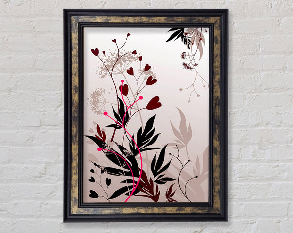 Loveheart Leaves Framed Print