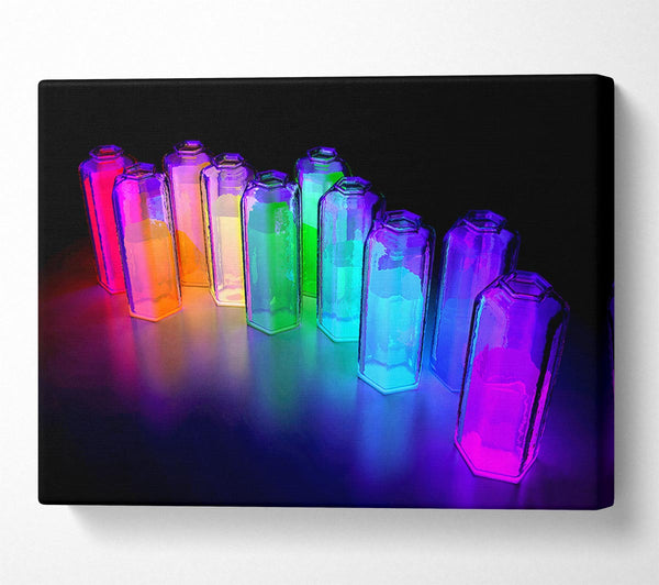  A Canvas Print of Vibrant Rainbow Tubes Canvas Print