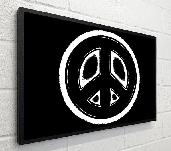 Peace Sign White On Black
