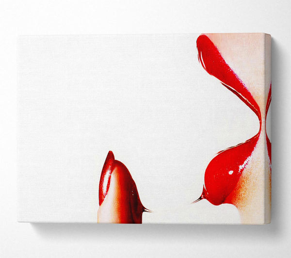 Red Gloss Lips Canvas Wall Art