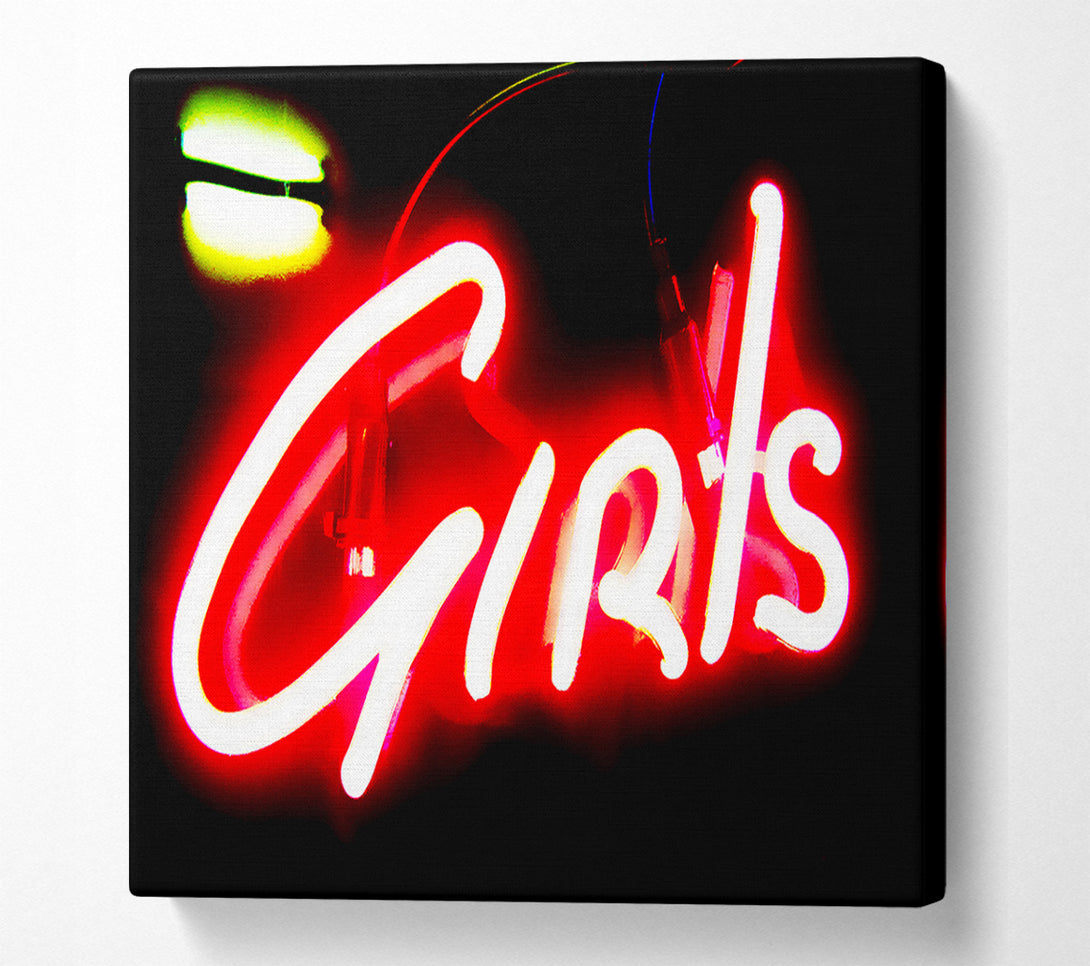  A Canvas Print of Neon Girls Sign Canvas Art