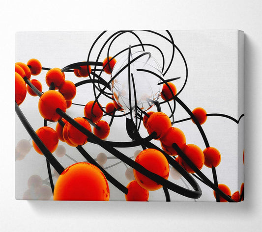 Orange Spheres Canvas Wall Art