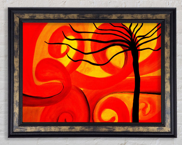 Magical Red Twist Tree Framed Print