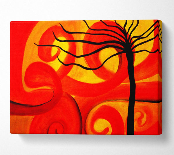 Magical Red Twist Tree Canvas Art