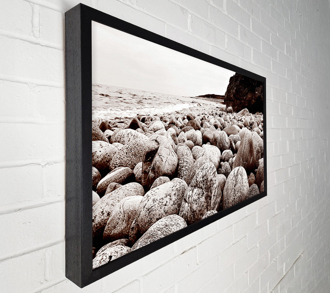  A Canvas Print of Pebbles Of The Ocean Brown Canvas Print