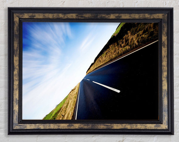 Vertical Road Horizon Framed Print