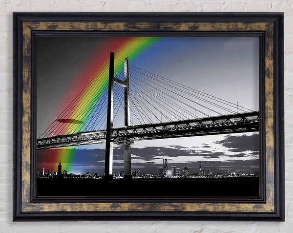 NYC Rainbow Bridge B n W Framed Print