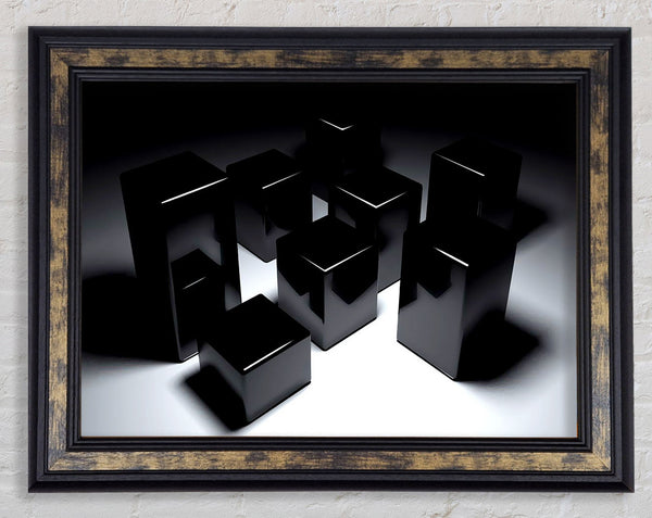 Black Cubes Framed Print