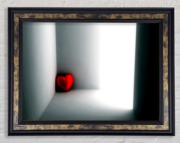 Red Love Heart Corner Framed Print