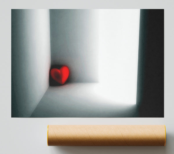 Red Love Heart Corner Print