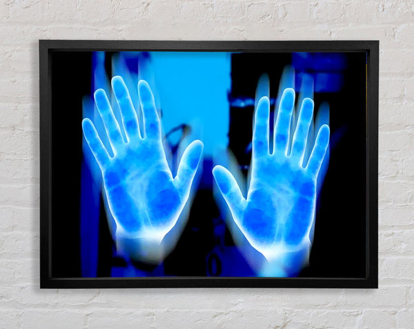 Lebendige blaue Handabdrücke