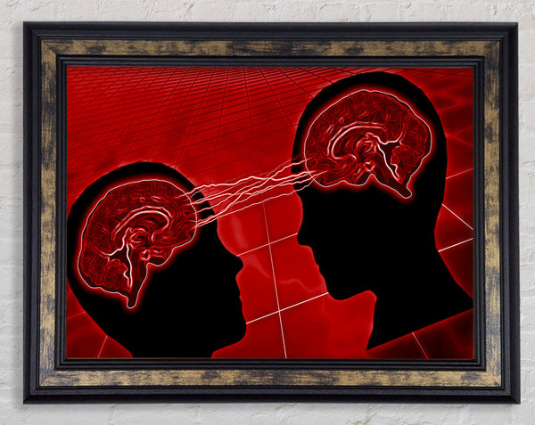 Brain Wave Red Framed Print