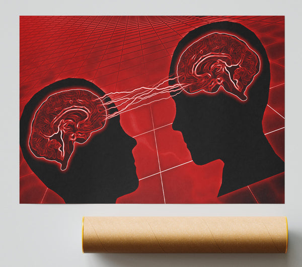 Brain Wave Red Poster