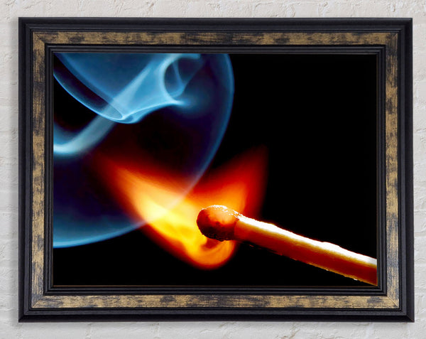 Striking The Match Framed Print