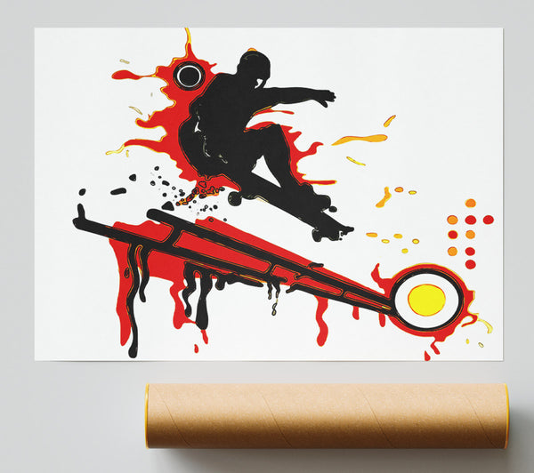 Skateboarders Railing Print