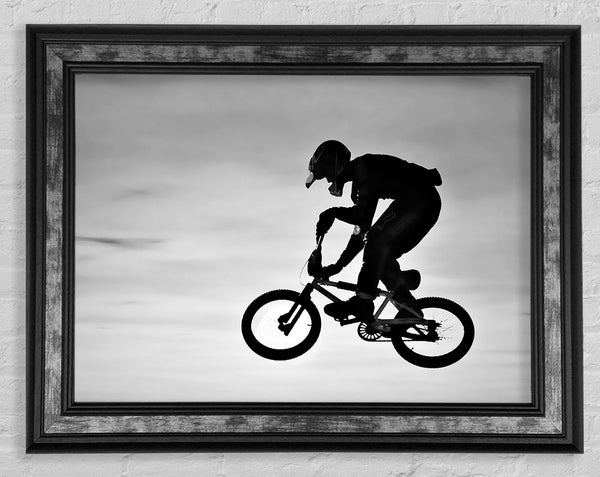 BMX Jump B n W Framed Print