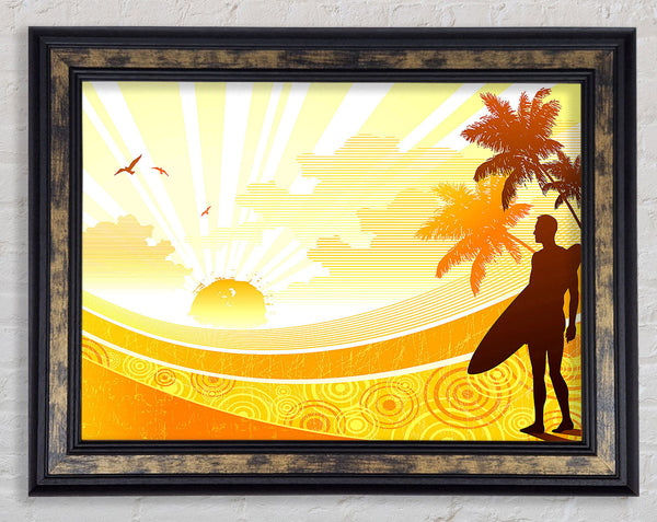 Sunshine Surfer Framed Print