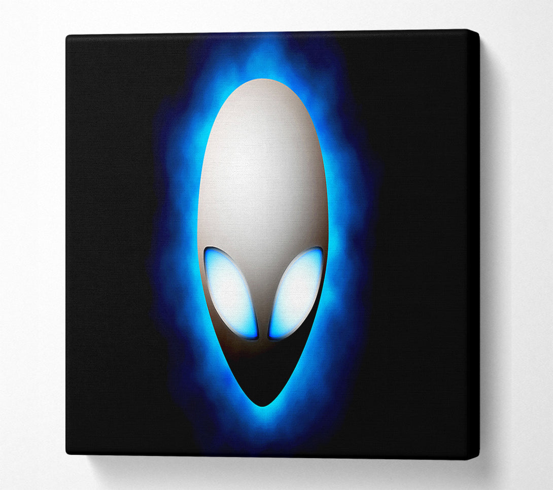  A Canvas Print of Alien Face Blue Canvas Art