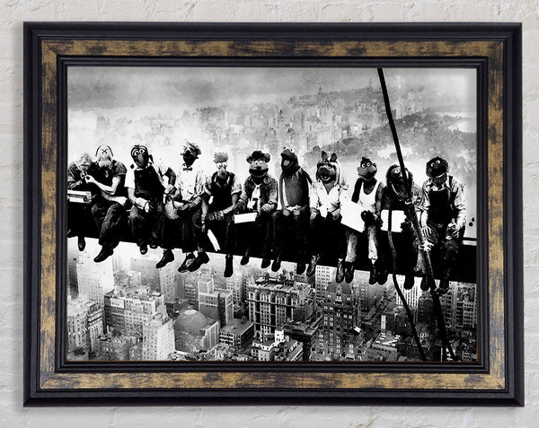 Lunch A Top Of A Skyscraper Muppets Framed Print