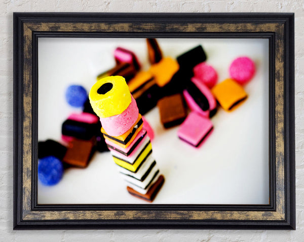 Liquorice Allsorts Stack Framed Print