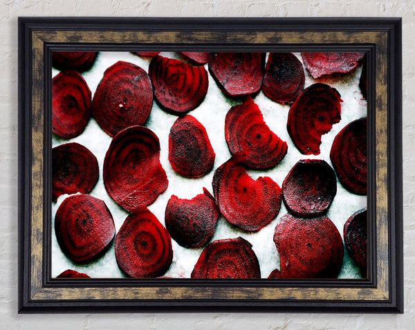 Red Beetroot Slices Framed Print