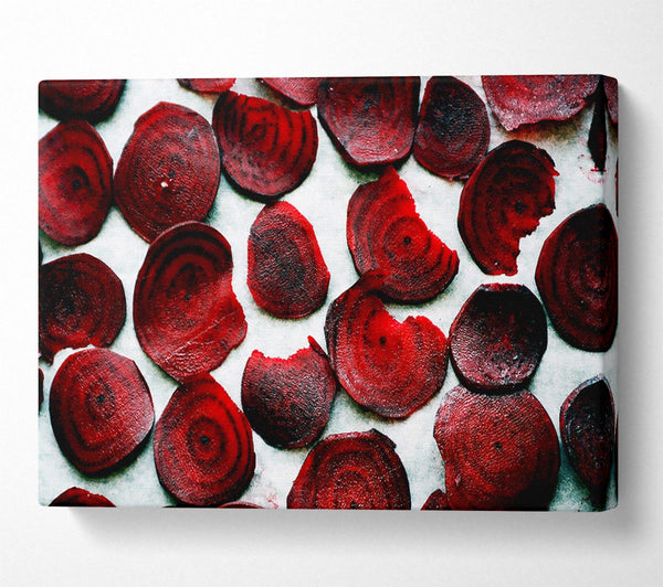 Red Beetroot Slices Canvas Wall Art