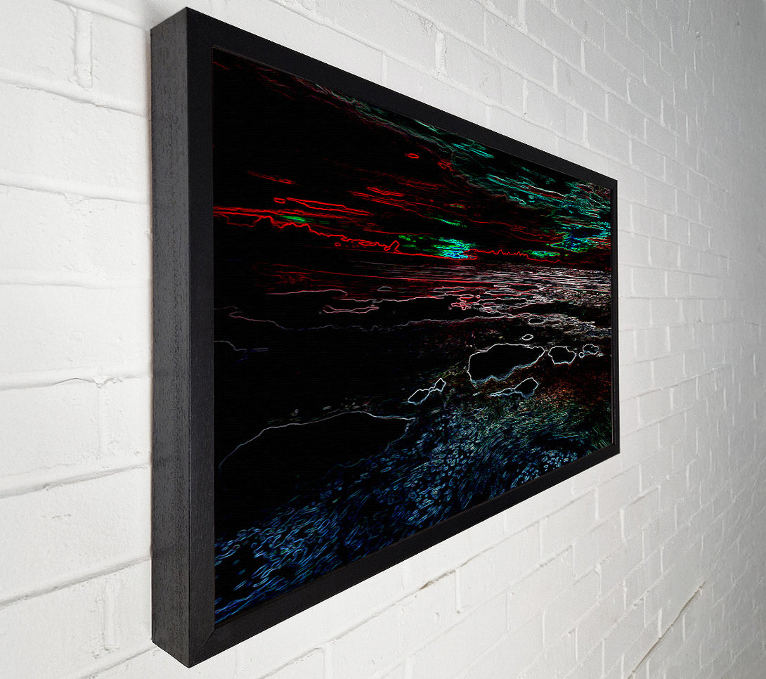 A Canvas Print of Abstract Neon Seascape Canvas Art