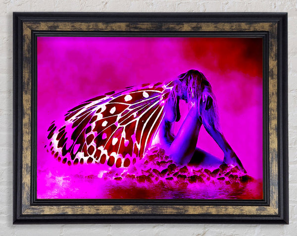 Pink Angel Wings Framed Print